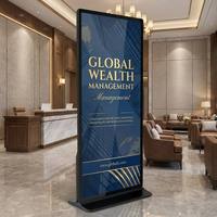 Kios Digital Signage Layar Penuh Profesional 55 65 75 85 98 Inci Panel Layar Sentuh LCD untuk Iklan Layanan Mandiri Dalam Ruangan