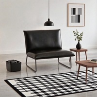 Fauteuil d'appoint contemporain en cuir pour salon, fauteuil TV, fauteuil de chambre, extérieur, bureau