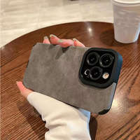 Funda Simple de Gamuza para iPhone 15/16/17, Cuero Texturizado para Apple 12/XS Max, Funda Protectora Suave de Cuero para 11