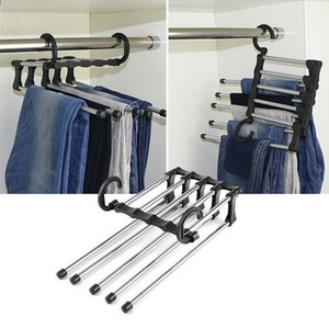 5 In 1 Folding Multi-Layer Pants Trousers Scarf Tie Hanger Storage Rack