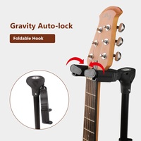 Support de guitare haut de gamme en métal avec capteur de charge par gravité/support de guitare pliant à verrouillage automatique
