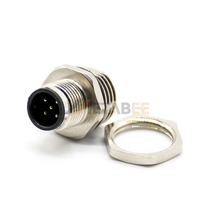 Conector Macho M12 de 5 Pines para Montaje en Panel, Codificado A, <span class=keywords><strong>PCB</strong></span> Recto, Rosca M16, IP67, DeviceNet, CANopen - Product Image 5
