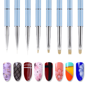 Pinceau à ongles en acrylique avec manche métallique dégradé, pinceau de manucure personnalisé pour les extensions d'ongles en poudre acrylique - Product Image 2