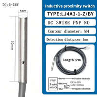 Sensor Proximitas Induktif Seri YPROX Mini M04 3-Kabel Jarak Deteksi 1mm Saklar Proximitas IP67 Output NPN/PNP Respons 300Hz