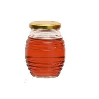 Botella de Vidrio Vacía para Salsas de Cocina, 100g, 250g, 500g, Tarro de Miel, Recipiente de Vidrio para Almacenamiento de Condimentos y Conservación de Alimentos con Tapa Metálica