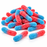 Bonbons gélifiés aux fruits en forme de vers Halal avec logo personnalisé, en petits emballages de détail pour la vente en gros