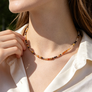 Collar de amatista natural hecho a mano al por mayor, collar de cuentas de piedra, collar delicado de cuentas de cristal, joyería casual para mujer - Product Image 4
