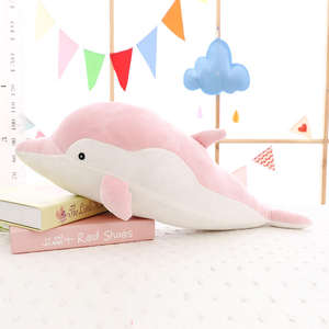 Oreiller en peluche <span class=keywords><strong>dauphin</strong></span> coloré en gros 2025, design personnalisable, jouets en peluche en polyester, rembourrage en coton PP, couverture en maille - Product Image 3
