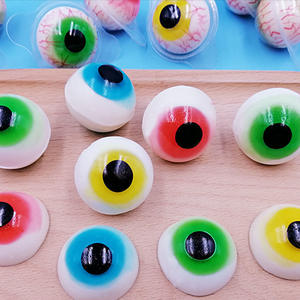 Permen Kunyah Bentuk Setengah Mata Kustom untuk Pesta Halloween, Permen 3D Populer Bentuk Bola Mata, Permen Gummy - Product Image 1