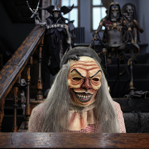 Maschera Creativa da Strega <span class=keywords><strong>di</strong></span> <span class=keywords><strong>Halloween</strong></span> con Design Divertente dei Capelli, Maschera Horror in Latex, Copertura Completa del Viso, Taglia Unica per Adulti 18+ - Product Image 5