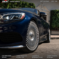 Jantes en alliage d'aluminium forgé monobloc ZKR, finition brillante, multi-branches, 20-22 pouces, 5x112 pour Mercedes Classe S Maybach Cabriolet