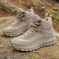 Bottes de randonnée hautes pour hommes, imperméables, antidérapantes, chaussures de trekking d'extérieur respirantes, bottes de travail tactiques pour le camping, la randonnée et la marche