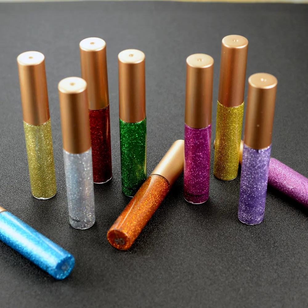 Wholesale Fashion Highlighting Eye Beauty Makeup Shiny Glitter Shimmer Liquid Eyeliner With 10 Colors Sequined eyeliner