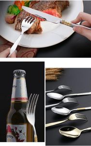 Juego de cubiertos de metal de calidad superior ergonómico Utensilios duraderos con bordes lisos para bodas Comedor en casa Cafeterías Oficinas - Product Image 2