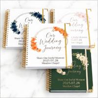 Organisateur de mariage personnalisé à couverture rigide, journal de mariée avec poches intérieures et sections à onglets