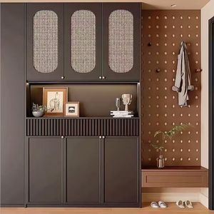 ตู้เก็บของแบบโมเดิร์นพร้อมกระจก สไตล์กลางศตวรรษ ประกอบง่าย ผลิตจากเมลามีน เหมาะสำหรับบ้านพักตากอากาศ - Product Image 2