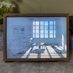 Kimetsu No Yaiba arte pintura diseño 3D <span class=keywords><strong>noche</strong></span> LED 3 colores madera foto marco luz dormitorio decoración lámparas Anime Demon Slayer - Product Image 2