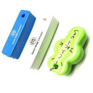 Porte-clés flottant en éponge PU, densité 80, emballage portable, éponge de forme ovale, impression numérique - Product Image 2