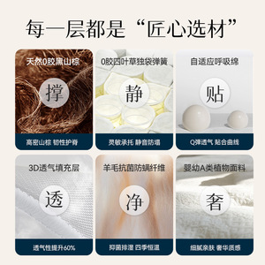 Matelas Lin Peng Yun Su Pro 2ème Génération à ressorts ensachés indépendants, soutien ferme, pour chambre à coucher, sans colle, soin du rachis - Product Image 3