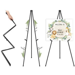 屋外移動可能アーティスト結婚式ポータブル調節可能折りたたみ絵画メタルディスプレイ - Product Image 1
