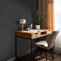 Panneaux acoustiques décoratifs en bois Akupanel, placage chêne noir 3 faces, pour la maison, le bureau et le studio.