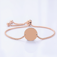 Bracelet chaîne à disques ronds en acier inoxydable Ywyougang, personnalisable par gravure, multicolore pour femmes, à porter au quotidien et en cadeau