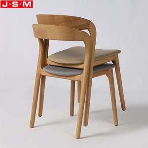 เก้าอี้ร้านอาหารสไตล์นอร์ดิกฝรั่งเศส โครงไม้โอ๊คขาว เบาะรองนั่งแบบยุโรป เก้าอี้รับประทานอาหาร - Product Image 4