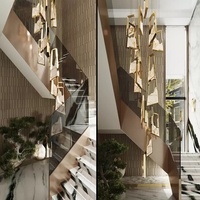 Lustre en marbre moderne de luxe pour la maison Lampe non standard Hôtel Bar Villa Escalier Salon Combinaison Plafond facile