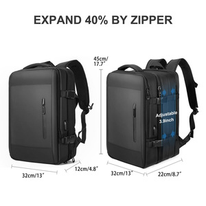 Laptop <b>Backpack</b> 17 Inch Expandable With Usb Charging Port For Business Travel Unisex Solid Color - Product Image 2
