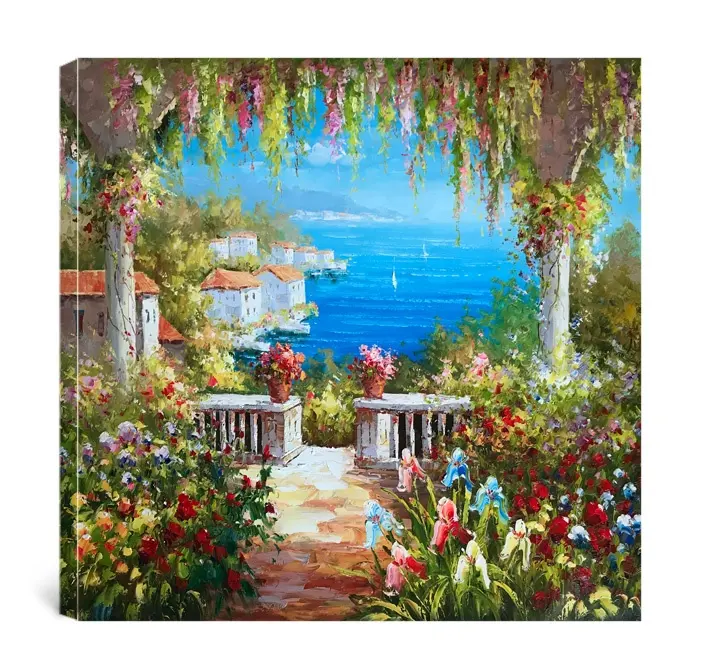 Yüksek kalite 100% el boyalı soyut modern bahçe sahne satılık tuval üzerine yağlıboya tablolar