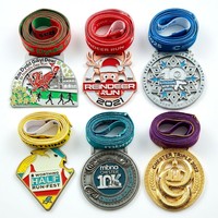 Médaille HyperCrafts en métal moulé sous pression, imprimée UV, créative et sculptée, pour les finalistes de courses caritatives, avec distance personnalisée