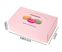 Boîte cadeau auto-élevante jetable pour macarons de boulangerie avec pelliculage mat et impression personnalisable pour desserts de fêtes