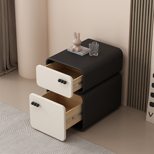 Comodino per bambini in legno massello Ultra stretto in legno Ultra semplice in pelle da 35CM - Product Image 5