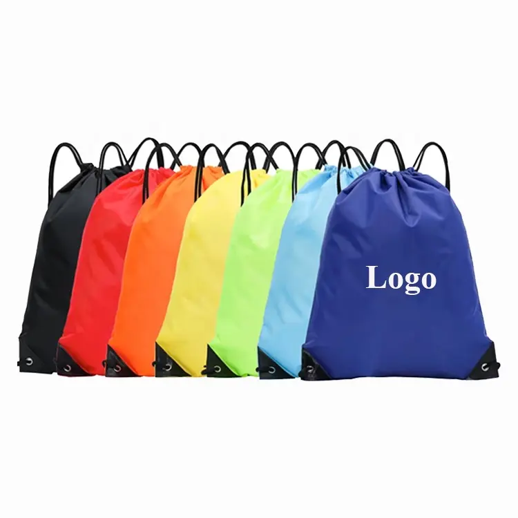 Özel logo promosyon hediye süblimasyon baskılı naylon polyester ipli sırt çantası fermuarlı çanta alışveriş çantası