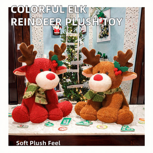 Peluche Morbido di Alce, Renna e Cervo, Colorato e Carino, Best Seller, Giocattolo Ricamato, Decorazione Natalizia con Funzione Confortante - Product Image 2