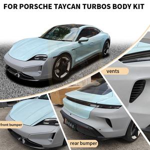 Kit carrosserie en carbone sec pour <span class=keywords><strong>Porsche</strong></span> <span class=keywords><strong>Taycan</strong></span> Turismo, conversion de l'ancien au nouveau <span class=keywords><strong>Turbo</strong></span> <span class=keywords><strong>S</strong></span>, kit carrosserie, lèvre avant, pare-chocs arrière, évents d'air - Product Image 2
