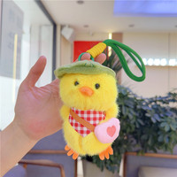 Porte-clés en peluche canard jaune 3D mignon, mini jouet en peluche doux, breloque de sac, pendentif de sac à main, accessoire à suspendre pour sac à dos, cadeau