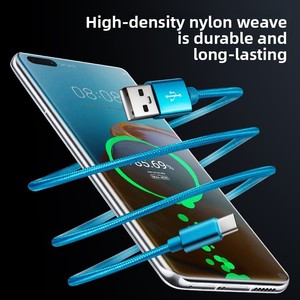 Câble de charge rapide tressé en nylon de type C compatible avec Android et <span class=keywords><strong>iPhone</strong></span> - Product Image 4