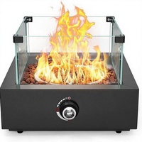 Brasero portable au propane de 156 pouces, design moderne pour table, avec foyer sans fumée à montage latéral et verre