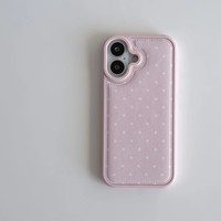 Coque de téléphone pour iPhone 17 AIR 16 15 14 13 12 11 Pro Max Plus, motif étoiles blanches, cuir rose TPU, mignonne, pour fille, automne-hiver