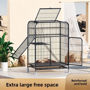 Aikell Wire <span class=keywords><strong>Cat</strong></span> Villa - Struttura per gatti a tre/quattro livelli, spaziosa, con toilette e area di gioco, all'ingrosso - Product Image 2