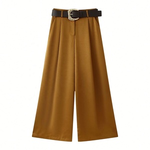 Pantaloni Donna 2026 Nuova Moda con Cintura in Seta Morbida, Vita Alta Vintage con Chiusura a Zip, Pantaloni Femminili Mujer - Product Image 1