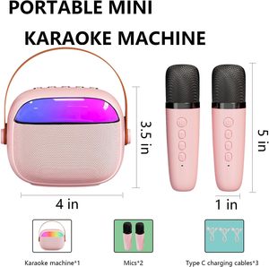 无线卡拉OK麦克风蓝牙音箱RGB灯便携式卡拉OK音箱FM收音机USB TF卡AUX音乐音箱派对音箱 - Product Image 5