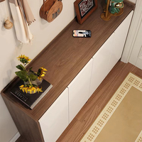 Armoire à chaussures en bois massif, entrée, porte, grande capacité, rangement mural, design simple et moderne, usage domestique