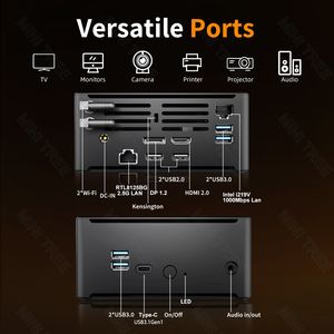 Mini-ordinateur serveur <span class=keywords><strong>Xeon</strong></span> W-10885M E-2276M/2276M/2176M/2286M, Mini PC NUC de bureau sous Windows 10, double LAN, HD, DP, pour la maison, le bureau, les entreprises, VPN - Product Image 4