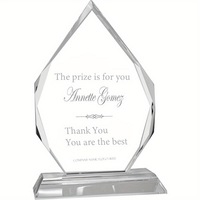 Trophée en cristal en forme de larme gravé sur mesure HBL pour la cérémonie de reconnaissance des services des employés, cadeau