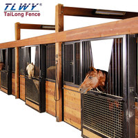 Caballo al aire libre Caja estable Metal Caballo estable Madera Puertas estables para caballos