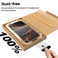 Kit de protection d'écran en verre trempé 9H à couverture intégrale pour téléphone portable, installation rapide et facile, avec plateau de protection ananas
