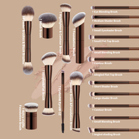 OEM ODM 20 pièces Ensemble de pinceaux de maquillage pour le visage en métal brun doré, étui de voyage, logo personnalisé, marque privée, pinceaux synthétiques, fond de teint