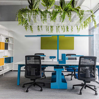 Plan ouvert modulaire moderne Postes de travail de 4 personnes Postes de travail de table Mobilier de bureau Bureaux pour le personnel Travail de bureau